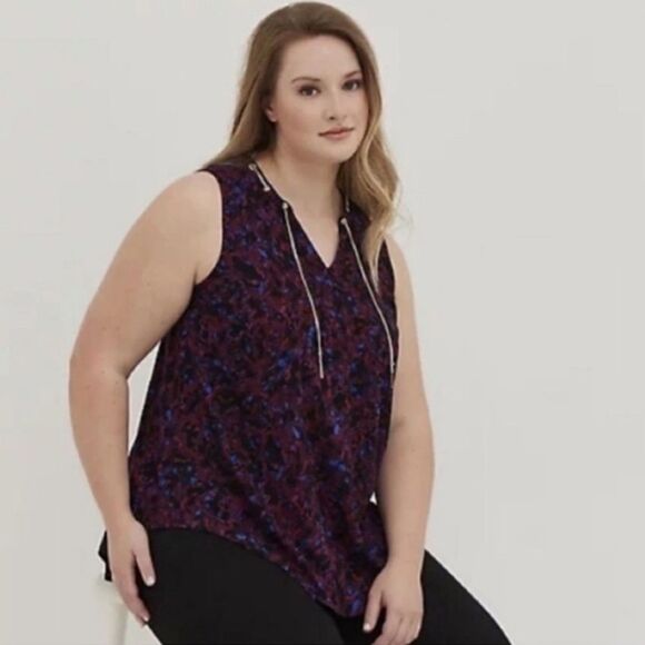 Torrid -245 Sleeveless Crepe Animal Print Top Blouse Women's Plus size 4X - Picture 1 of 10